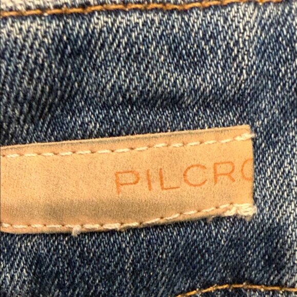 Anthro Pilcro Skipper Wide Leg Crop Jeans High Rise Distressed 27 - Picture 7 of 11